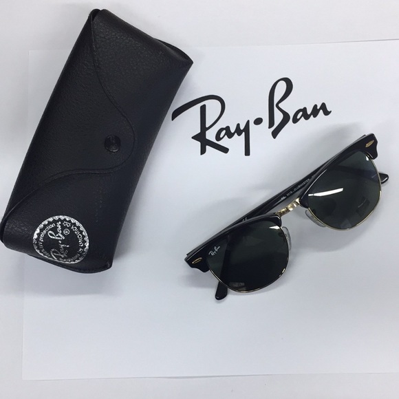 Black Ray Ban Clubmaster Classic Sunglasses - Picture 5 of 9